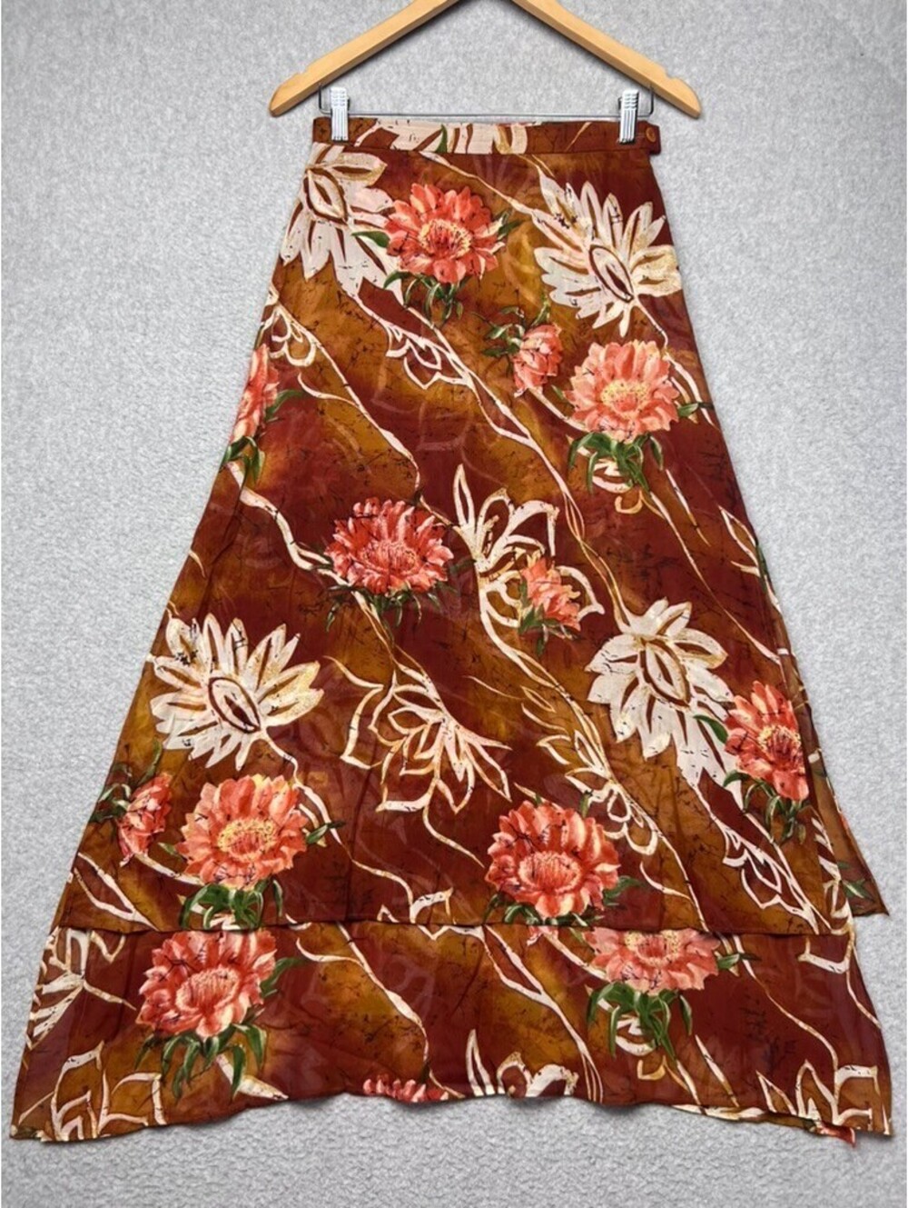 Vintage Escada Margaretha Ley Silk Wrap Skirt Old Money Quiet Luxury Boho 36/ S